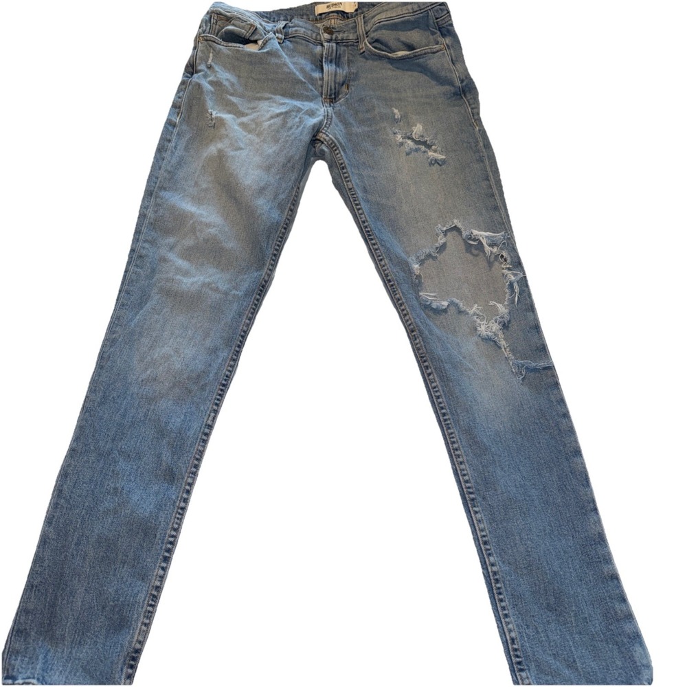 MENS HUDSON JEANS | Zach Stretch Skinny Distressed Jeans SIZE 32x34